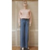 Afbeelding van Goodies - Wide Leg Stretch Spijkerbroek - Light Stone - Glitter Motief Voorzijde
