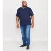 Afbeelding van D555 - SIGNATURE - Heren Plussize V-hals Shirt - Uni - Navy