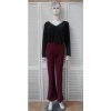 Afbeelding van Annuo Fashion - Dames Flair Stretch Pants / Broek - Bordeaux - Naad Voor