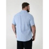 Afbeelding van D555 - Clarke - Plussize - Overhemd - Lichtblauw - Linnen - Korte mouwen