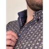 Afbeelding van D555 Boyle - Plussize Overhemd - Navy - Khaki Allover Print