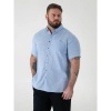 Afbeelding van D555 - Clarke - Plussize - Overhemd - Lichtblauw - Linnen - Korte mouwen
