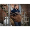 Afbeelding van D555 - Heath - Grote Maat Heren Trui - Navy - Khaki - Met Ritsje - Gevoerd