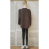 Afbeelding van Broektiek - Dames Stretch Shirt - Bruin - V-hals Met Glitter Rits