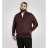 Afbeelding van D555 - Cramlington - Grote Maat Heren Trui - Melee Bordeaux / Zwart - Met Ritsje - Gevoerd