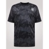 Afbeelding van D555 - Hewitt - Heren Plussize Shirt - Zwart - Grijs - Alover Print - Glimmend