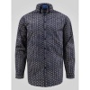 Afbeelding van D555 Boyle - Plussize Overhemd - Navy - Khaki Allover Print