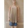 Afbeelding van Italy Moda - Dames Singlet - A-lijn - V-hals - Khaki - Plooing Allover
