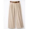 Afbeelding van New Collection - Wide Leg Pantalon - Beige - Elastische Tailleband