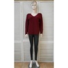 Afbeelding van New Collection - Dames Shirt - Bordeaux - V-hals - Lange Mouwen