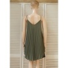 Afbeelding van Italy Moda - Dames Singlet - A-lijn - V-hals - Legergroen - Plooing Allover