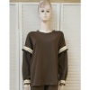 Afbeelding van Jooka - Dames Sweater - Bruin - Ronde hals - Boord onderaan