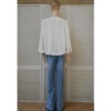 Afbeelding van OLM51 - Dames Shirt - Off-white - Elastiek Aan Onderzijde - Ronde Hals