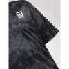 Afbeelding van D555 - Hewitt - Heren Plussize Shirt - Zwart - Grijs - Alover Print - Glimmend