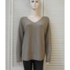 Afbeelding van New Collection - Dames Shirt - Taupe - V-hals - Lange Mouwen