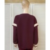 Afbeelding van Jooka - Dames Sweater - Bordeaux - Ronde hals - Boord onderaan