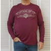 Afbeelding van Redfield - Plussize T-shirt - Bordeaux - Print - Lange Mouwen