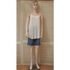 Afbeelding van Italy Moda - Dames Singlet - A-lijn - V-hals - Off-white - Plooing Allover