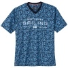 Afbeelding van Redfield - Heren Grote Maat V-hals T-Shirt - Donkerblauw - Allover Print