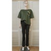 Afbeelding van Italy Moda - Dames Sweater - Army Groen - Korte Mouwen