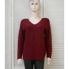 Afbeelding van New Collection - Dames Shirt - Bordeaux - V-hals - Lange Mouwen