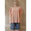 Afbeelding van New Feeling Paris - Dames Shirt - Zachtroze - Pofmouwtjes - Geborduurd Gaatjes Motief
