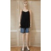 Afbeelding van Italy Moda - Dames Singlet - A-lijn - V-hals - Zwart - Plooing Allover