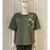 Afbeelding van Italy Moda - Dames Sweater - Army Groen - Korte Mouwen