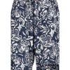 Afbeelding van Blue Seven - Dames Pantalon - Blauw-witte Allover Print- Elastische Tailleband