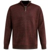 Afbeelding van D555 - Cramlington - Grote Maat Heren Trui - Melee Bordeaux / Zwart - Met Ritsje - Gevoerd