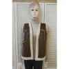 Afbeelding van Vivi Mode - Dames Bodywarmer - Bruin - Khaki - Teddy Voering