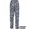 Afbeelding van Blue Seven - Dames Pantalon - Blauw-witte Allover Print- Elastische Tailleband