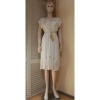 Afbeelding van Italy Moda - Jurk - Off-white - Gouden Motief