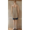 Afbeelding van Italy Moda - Dames Singlet - A-lijn - V-hals - Khaki - Plooing Allover