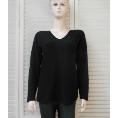 Foto van New Collection - Dames Shirt - Zwart - V-hals - Lange Mouwen