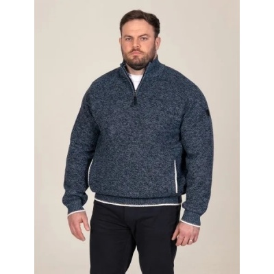 Foto van D555 - CALEB - Heren Trui - Blauw - Met Ritsje - Gevoerd