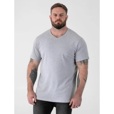 Foto van D555 - SIGNATURE - Heren V-hals Shirt - Uni - Grijs