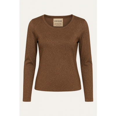 Foto van Unique - New Collection - Dames Shirt - Glitter - Khaki