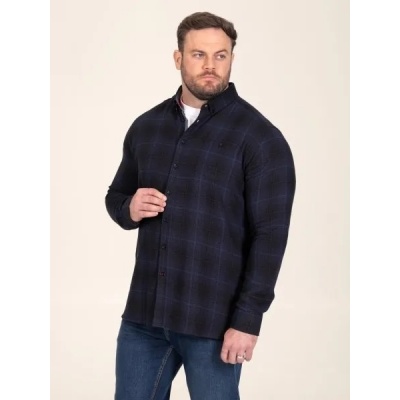 Foto van D555 Higgins - Plussize Overhemd - Navy - Zwart - Geruit