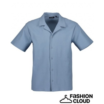 Foto van Blue Seven - Overhemd - Jersey - Pastel - Lichtblauw - Korte Mouwen