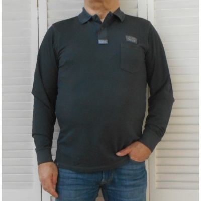 Foto van Redfield - Polo Shirt - Donkergrijs - Lange Mouwen