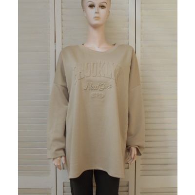 Foto van Italy Moda - Dames Sweater - Khaki - Lange Mouwen