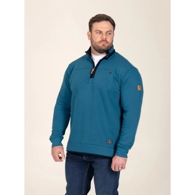 Foto van D555 - Conway - Plussize Sweater - Petrol - Rits in kraag