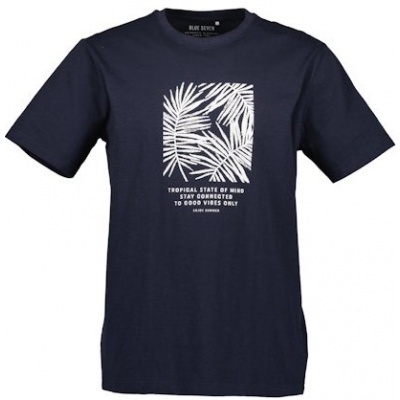 Foto van Blue Seven - T-shirt - Navy - Print - Korte mouwen