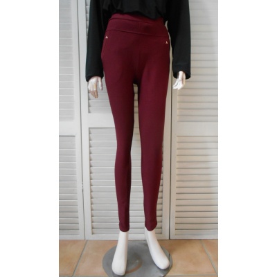 Foto van Annuo Fashion - Dames Stretch Pants / Broek - Uni Bordeaux