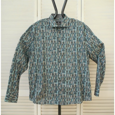 Foto van Fortunato - Heren Plussize Overhemd - Groen / Khaki / Petrol - Allover Print
