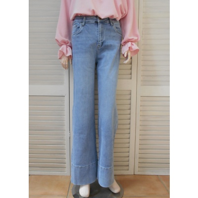 Foto van Goodies - Wide Leg Stretch Spijkerbroek - Light Stone - 