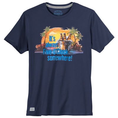 Foto van Redfield - Grote Maat T-Shirt - Navy - Print