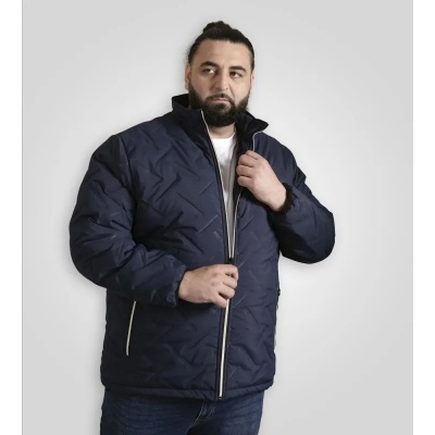 Foto van D555 Gainsborough - Heren Grote Maat Winter Jack - Navy - Imitatiebont Gevoerd