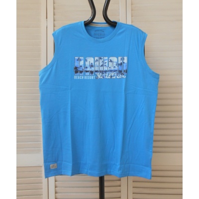Foto van Redfield - Heren Grote Maat Mouwloos Shirt - Blue - Print